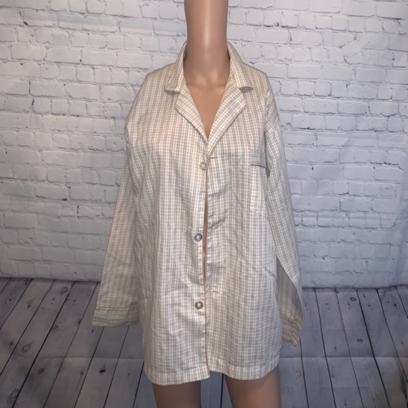 bill blass Other - Bill Blass Cream & Brown Button Down Shirt size M